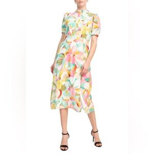 JULIA JORDAN Printed Chiffon Midi Dress - Size 4